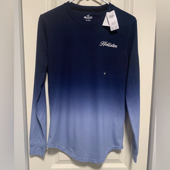 NWT Hollister Men’s Ombré Long Sleeved Tee - Picture 1 of 7